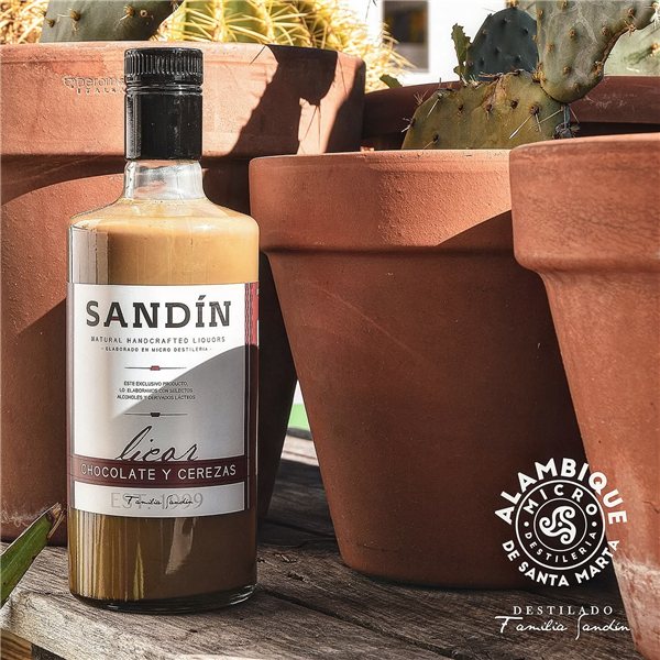 Liqueur-Crème Chocolat et Cerises Sandín 70cl-detalle