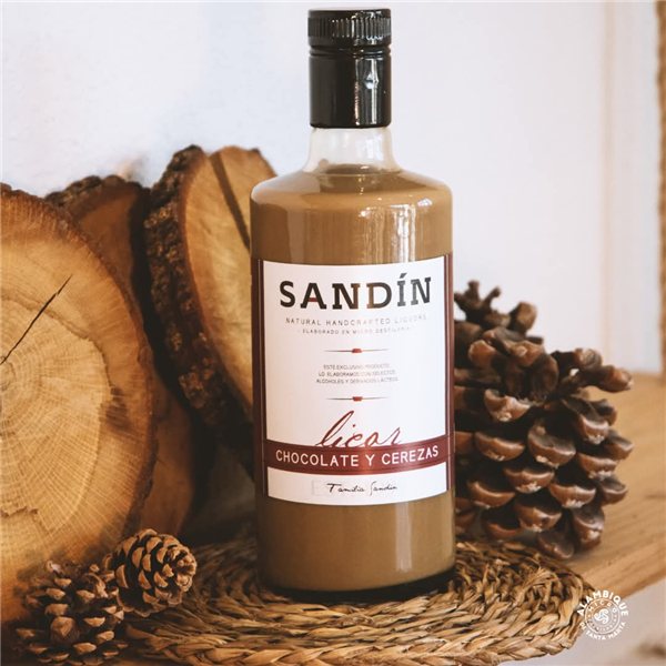 Liqueur-Crème Chocolat et Cerises Sandín 70cl-trasera