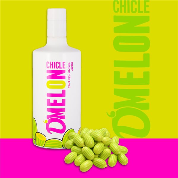 Liqueur de Melon et Chewing-Gum 70cl (15% Vol) – Saveur Douce et Rafraîchissante, Idéal pour les Fêtes. Fabriqué en Espagne-lateral