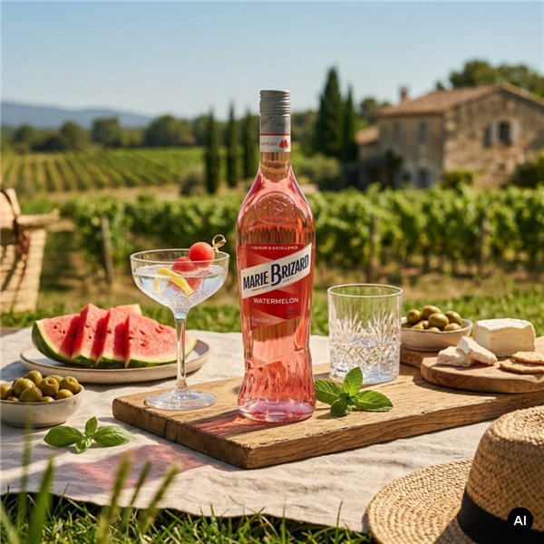 Watermelon Liqueur Marie Bizard-lateral