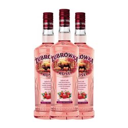Licores Zubrowka Rosé — Rosado 70 cl Wild Berries — Bayas Silvestres, Juniper — Enebro (Caja de 3 unidades)
