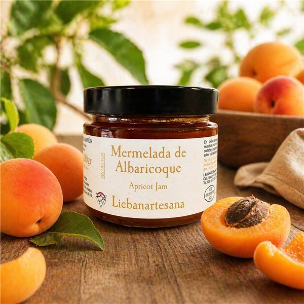 LIEBANARTESANA - Apricot Jam 280 g | Artisanal and Natural Production | Product of Cantabria | Pack of 2 Units-detalle