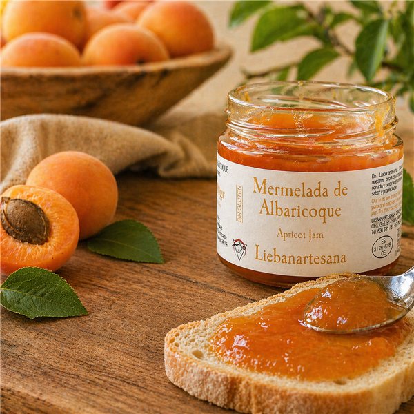 LIEBANARTESANA - Apricot Jam 280 g | Artisanal and Natural Production | Product of Cantabria | Pack of 2 Units-lateral