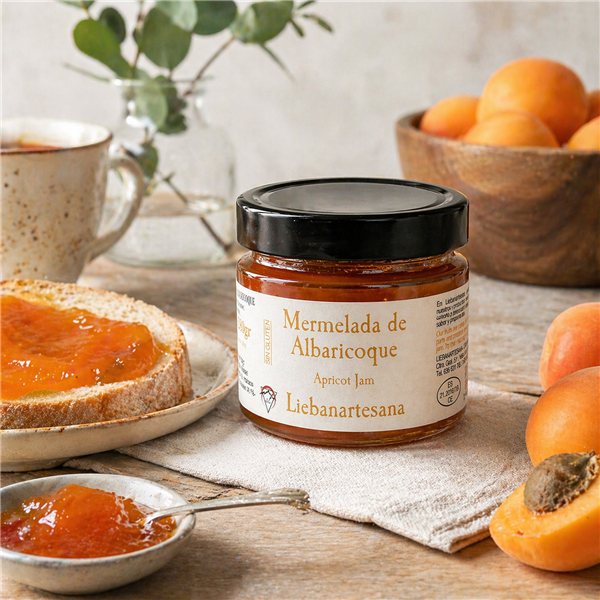 LIEBANARTESANA - Apricot Jam 280 g | Artisanal and Natural Production | Product of Cantabria | Pack of 2 Units-trasera