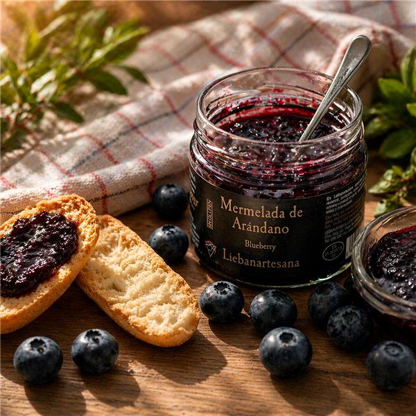 LIEBANARTESANA - Confiture de Myrtilles de Cantabrie 280 g | Élaboration Artisanale et Naturelle | Produit Cantabrie | Pack 2 Unités-detalle