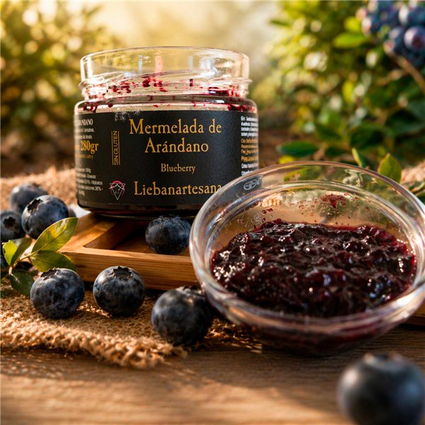 LIEBANARTESANA - Confiture de Myrtilles de Cantabrie 280 g | Élaboration Artisanale et Naturelle | Produit Cantabrie | Pack 2 Unités-lateral