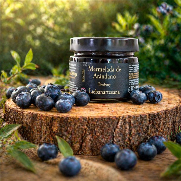 LIEBANARTESANA - Confiture de Myrtilles de Cantabrie 280 g | Élaboration Artisanale et Naturelle | Produit Cantabrie | Pack 2 Unités-trasera