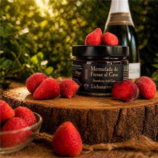 LIEBANARTESANA - Cava Strawberry Jam 280 g | Artisanal and Natural Production | Product of Cantabria | Pack of 2 Units-detalle