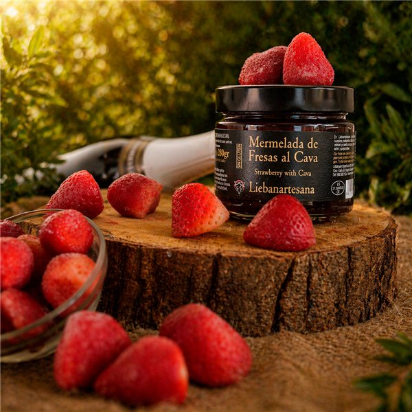 LIEBANARTESANA - Cava Strawberry Jam 280 g | Artisanal and Natural Production | Product of Cantabria | Pack of 2 Units-lateral