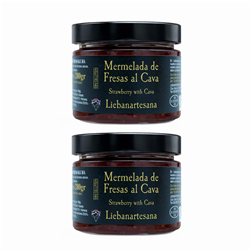 LIEBANARTESANA - Cava Strawberry Jam 280 g | Artisanal and Natural Production | Product of Cantabria | Pack of 2 Units