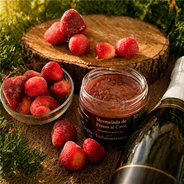 LIEBANARTESANA - Cava Strawberry Jam 280 g | Artisanal and Natural Production | Product of Cantabria | Pack of 2 Units-trasera