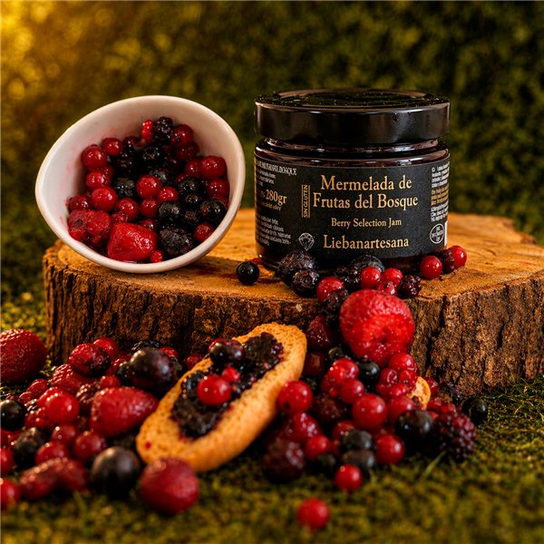 LIEBANARTESANA - Mermelada de Frutos del Bosque 280 g | Elaboración Artesanal y Natural | Producto Cantabria | Pack 2 Unidades-lateral