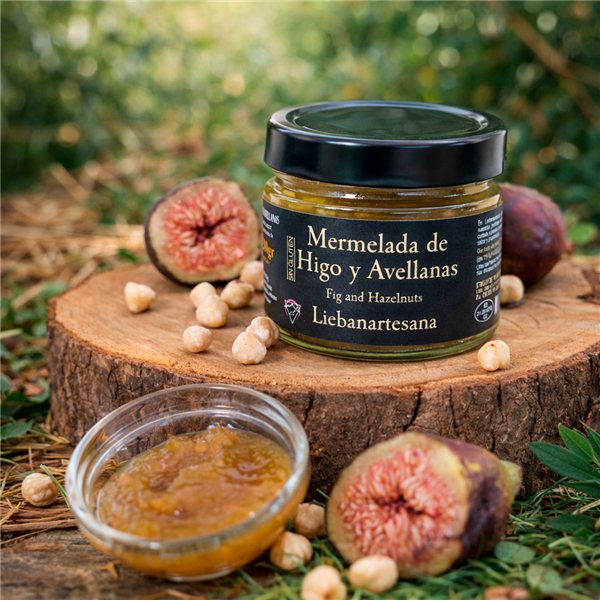 LIEBANARTESANA - Confiture de Figue et Noisette 280 g | Fabrication Artisanale et Naturelle | Produit Cantabrie | Pack 2 Unités-detalle