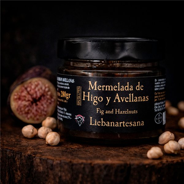 LIEBANARTESANA - Confiture de Figue et Noisette 280 g | Fabrication Artisanale et Naturelle | Produit Cantabrie | Pack 2 Unités-izquierda