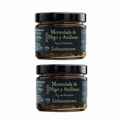 LIEBANARTESANA - Confiture de Figue et Noisette 280 g | Fabrication Artisanale et Naturelle | Produit Cantabrie | Pack 2 Unités