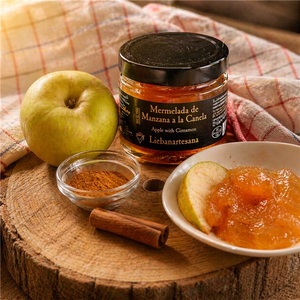 LIEBANARTESANA - Confiture de Pomme à la Cannelle 280 g | Élaboration Artisanale et Naturelle | Produit Cantabrie | Pack 2 Unités-detalle