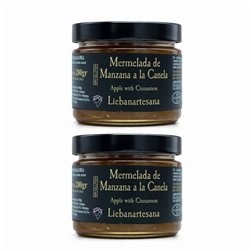 LIEBANARTESANA - Confiture de Pomme à la Cannelle 280 g | Élaboration Artisanale et Naturelle | Produit Cantabrie | Pack 2 Unités