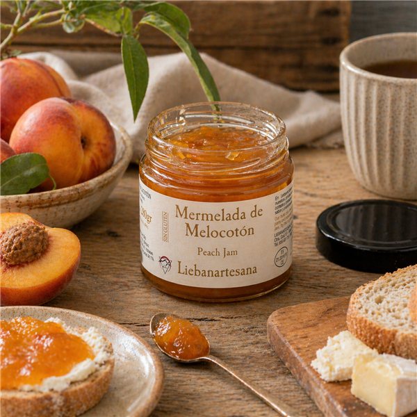 LIEBANARTESANA - Confiture de Pêche 280 g | Élaboration Artisanale et Naturelle | Produit Cantabrie | Pack 2 Unités-lateral