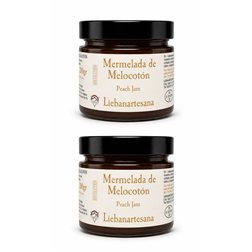 LIEBANARTESANA - Confiture de Pêche 280 g | Élaboration Artisanale et Naturelle | Produit Cantabrie | Pack 2 Unités