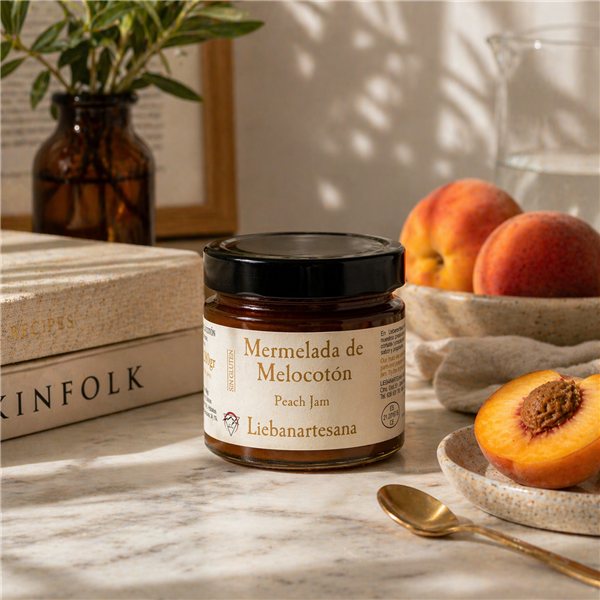 LIEBANARTESANA - Confiture de Pêche 280 g | Élaboration Artisanale et Naturelle | Produit Cantabrie | Pack 2 Unités-trasera