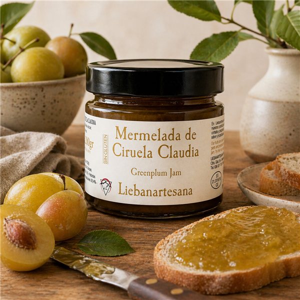 LIEBANARTESANA – Handgemachte Marmeladen 280 g | Geschmäcker Erdbeere, Pfirsich, Pflaume und Aprikose | Natürliche Herstellung | Produkt aus Kantabrien | Packung 4 Einheiten-trasera