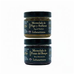 LIEBANARTESANA - Handgemachte Marmeladen-Packung 2x280g | Feigen mit Haselnüssen + Waldfrüchte | Natürlich und traditionell aus Kantabrien.