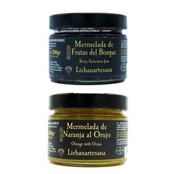 LIEBANARTESANA - Mermeladas Artesanas Pack 2x280g | Naranja al Orujo + Frutos del Bosque | Natural y Tradicional de Cantabria