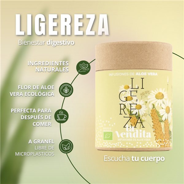 Ligereza infusión con aloe vera puro ecológico-lateral