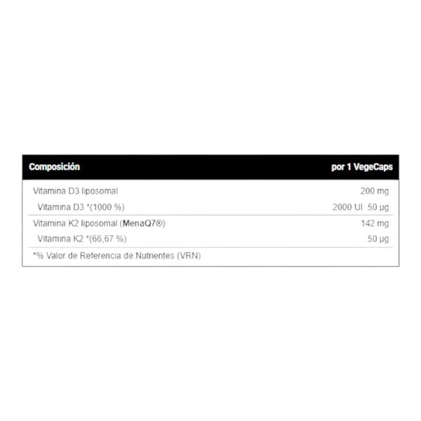 Vitamine D3 + K2 liposomale 60 gélules-detalle