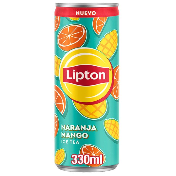 LIPTON Ice Tea Orange Mangue, Boisson Rafraîchissante de Thé Noir Sans Gaz avec Jus de Fruits, Pack de 24 x 330 ml (avec ou sans cadeau)-lateral