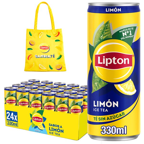 LIPTON Citron 330ml, Boisson de Thé, Pack de 24 x 330 ml (avec ou sans cadeau)-detalle