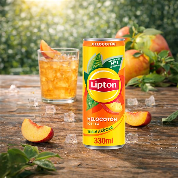 LIPTON Eistee mit Pfirsichgeschmack, zuckerfrei und kalorienarm, Packung mit 24 Dosen à 330 ml, insgesamt 7,92 Liter (mit oder ohne Geschenk)-izquierda