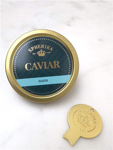 Llave de caviar Spherika, dorada-detalle