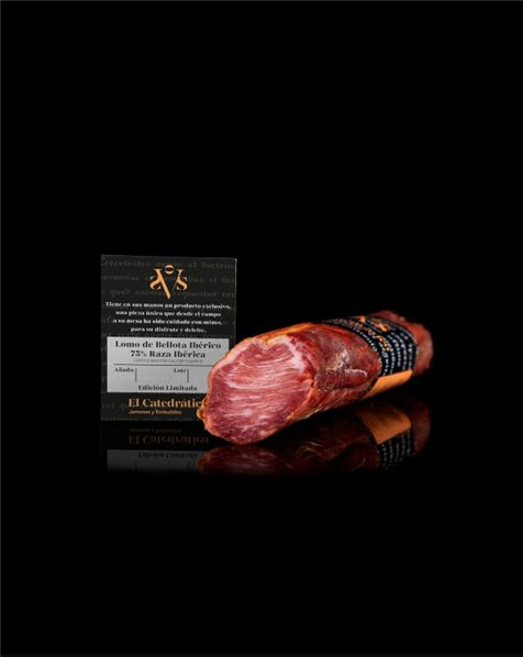 75% Iberian acorn loin in wooden box-detalle