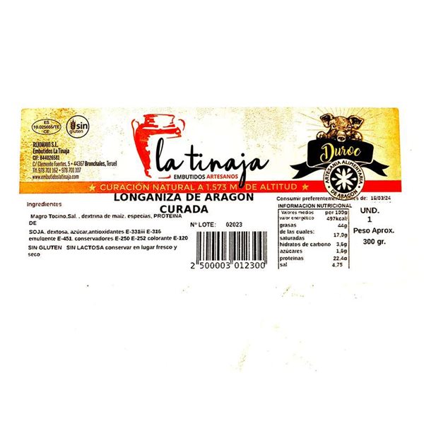 Sausage from Aragon-trasera