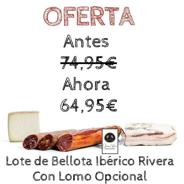Panier de Noël traditionnel avec des ibériques de Bellota Rivera, du fromage de brebis et de la pancetta.-lateral