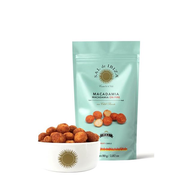 Macadamia Hot Chili, Sal de Ibiza-detalle
