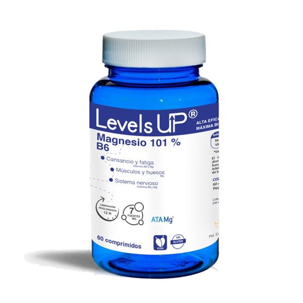 Magnesio 101% + Vitamina B6 60 comp Levels Up-detalle