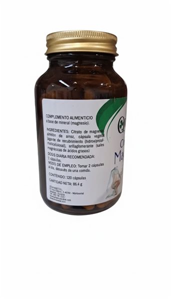 CITRATE DE MAGNÉSIUM 120 GÉLULES 720 MG-lateral