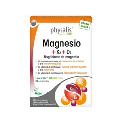 Magnesio + K2 + D3 Vegan 30 comprimidos Physalis