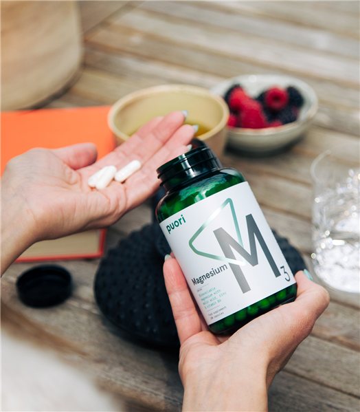 Magnesio Puori con zinc y vitamina B6-trasera