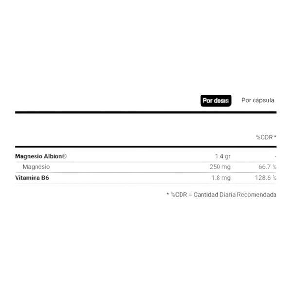 Magnesium Bisglycinate Albion 60 Caps-detalle