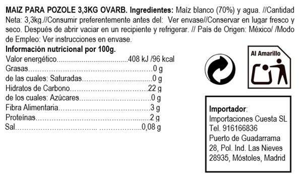 Corn for Pozole 3.3kg-detalle