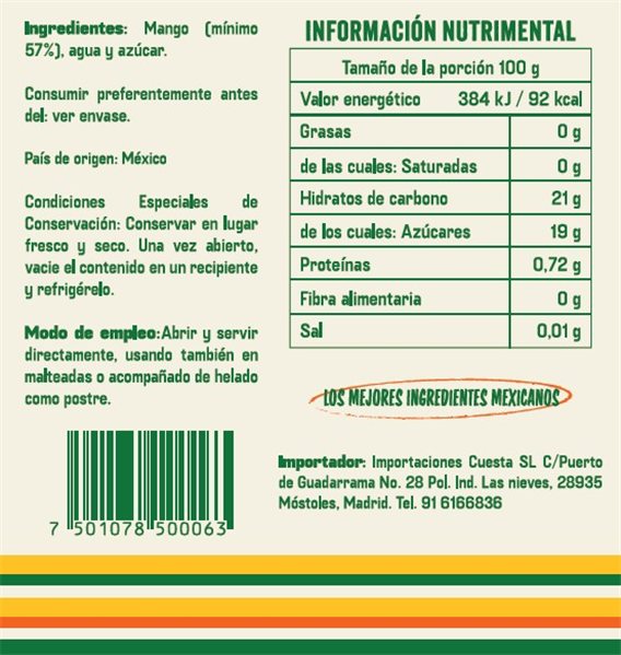 Mango in Syrup (slices) "El Sarape" 820g-detalle