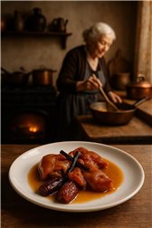 Pig trotters lacquered with oloroso, dates and licorice - Gourmet pot.