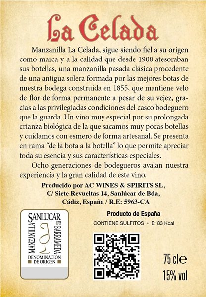 Manzanilla Vieja Celada Sucesores de G de Angulo-lateral