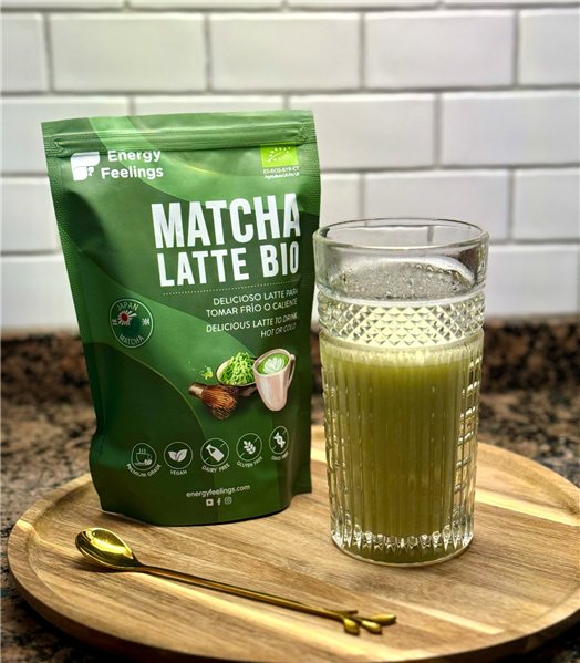Matcha latte écologique déshydraté 200g-lateral