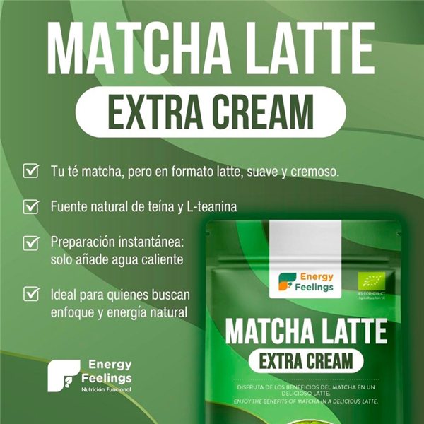 Matcha Latte Extra Cream Bio 500g-trasera