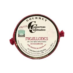 Mejillones de las Rías Gallegas en escabeche 6/8 uds Conservas de Cambados Lata Redonda 111g