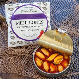 Picante eingelegte Miesmuscheln (12/16 Stück) Auswahl Bateas 110g